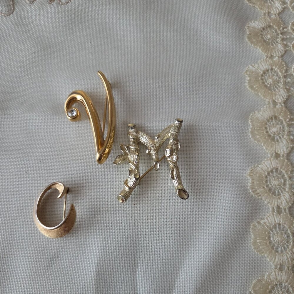 Vintage Initial Pins